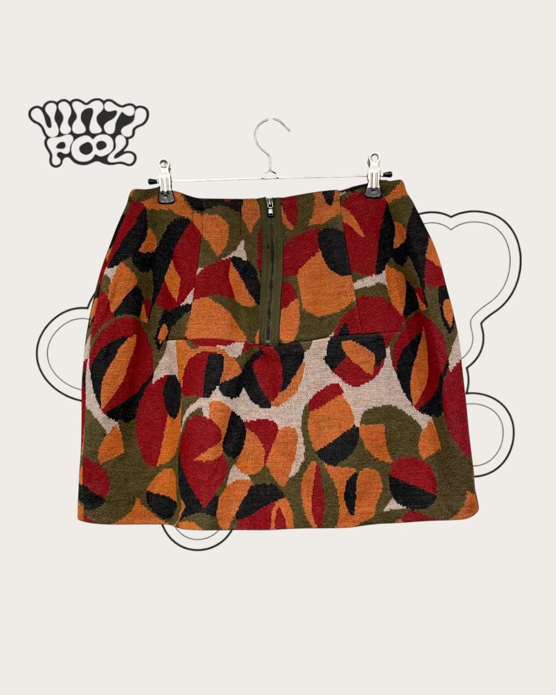 질바이질스튜어트 울/마 패턴 미니스커트 M 오렌지 상품이미지2