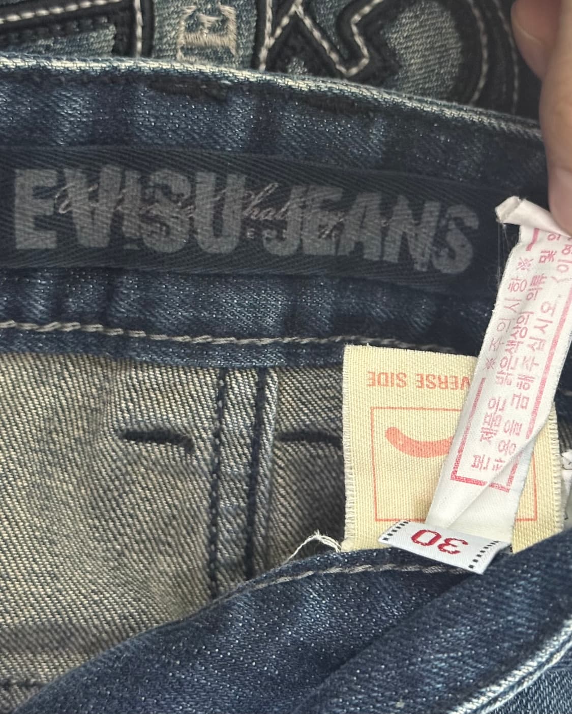 에비수 워싱 워시드 데님 일자핏 30 고스 펑크 로리걸 갸루 블리치드 상품이미지5