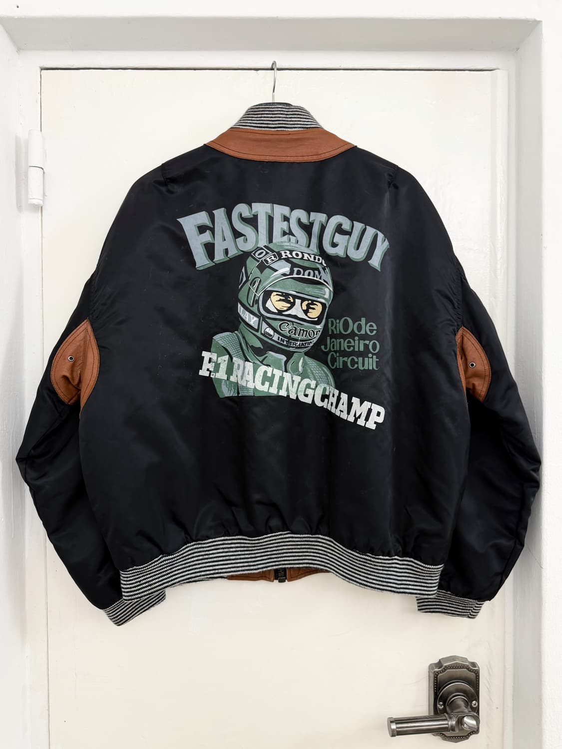90s Free Action Racing Bomber Jacket 상품이미지2