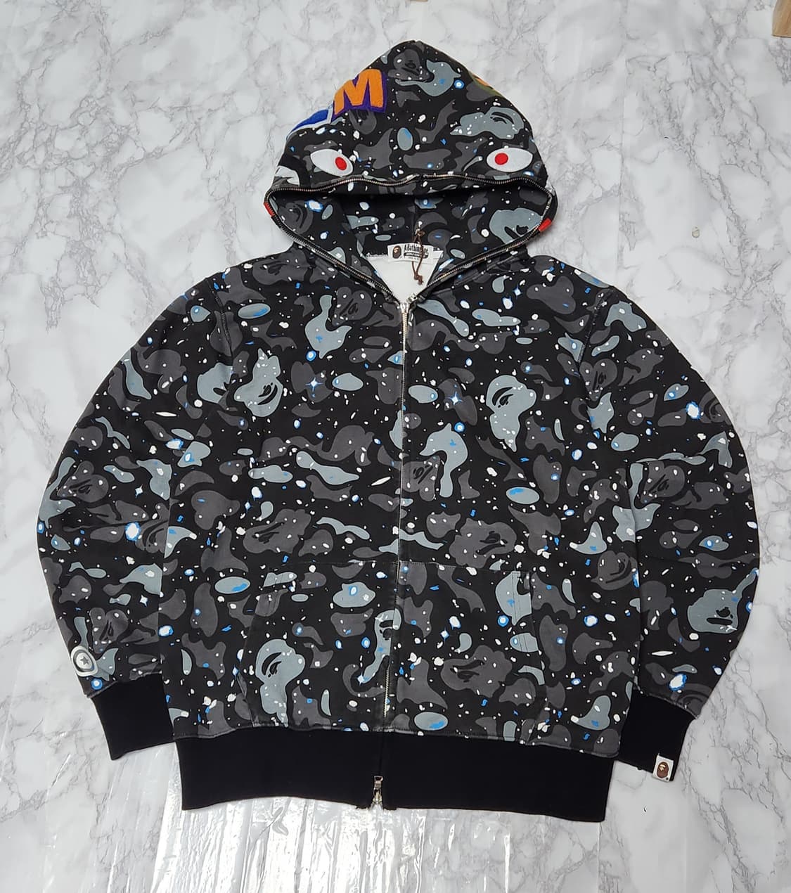 [L]베이프 스페이스 카모 샤크 후드집업 자켓 상품이미지3