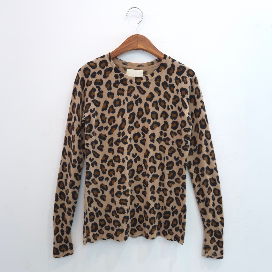 Cynthia rowley 100% 캐시미어 레오파드 니트 상품이미지1