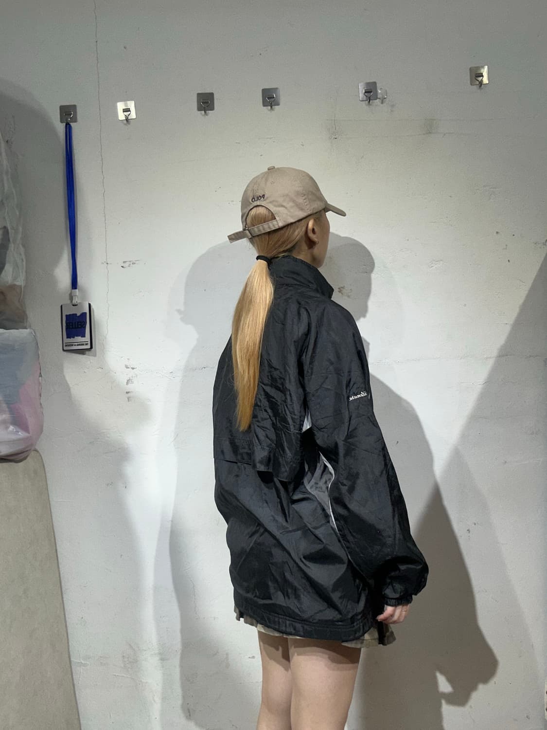 미즈노 블랙 그레이 사이드 라인 오버핏 바람막이 자켓 S 상품이미지3