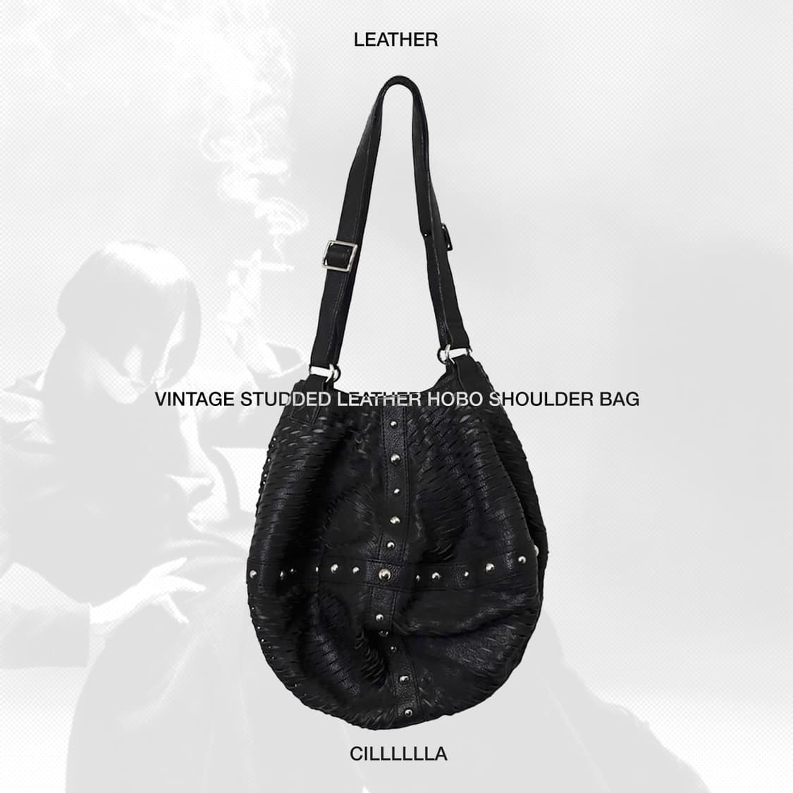 빈티지 스터드 레더 호보 숄더백 상품이미지1