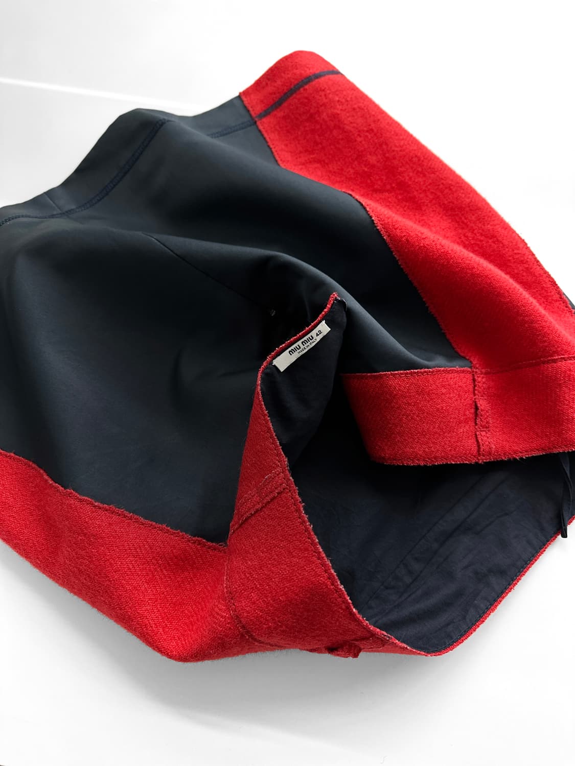 00s 미우 미우 울 모헤어 패널 미니 스커트 상품이미지1