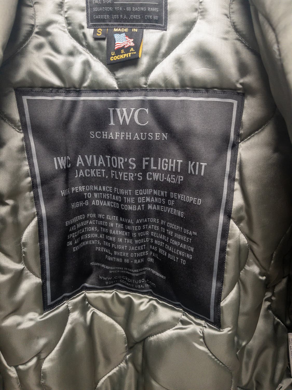 IWC×Cockpit USA CWU-45/P Flight Jacket 상품이미지5