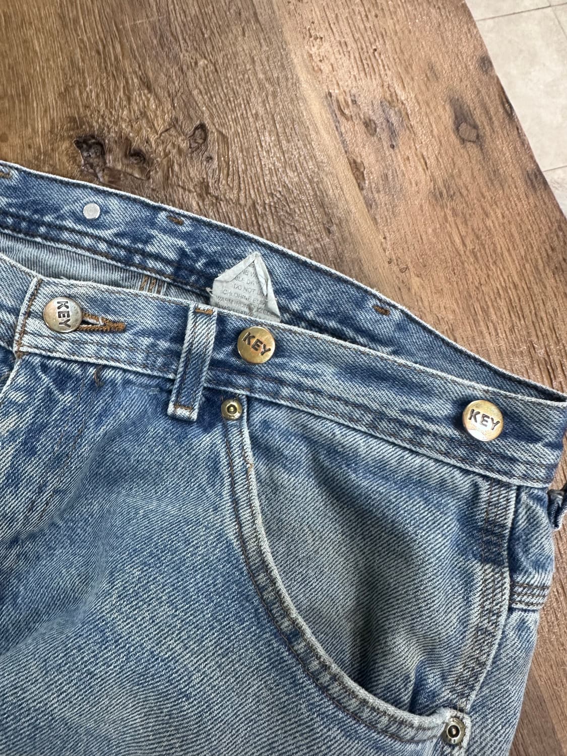 90s KEY 더블니 카펜터 데님 팬츠 상품이미지7