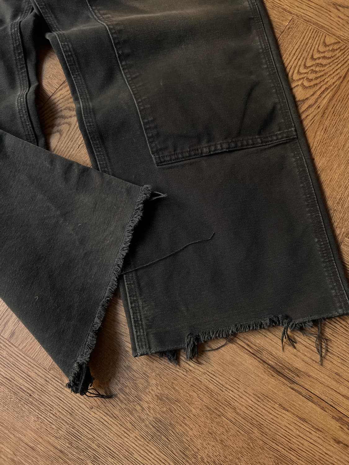 [38]칼하트 USA 빈티지 페이딩 블랙 더블니 워크팬츠 상품이미지2