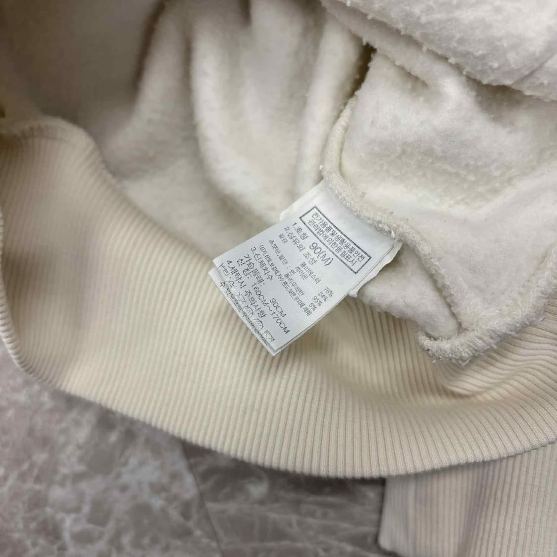 노스페이스 준신형 아이보리 플리스 걸즈 세미크롭 하프집 포켓 후리스(M) 상품이미지5