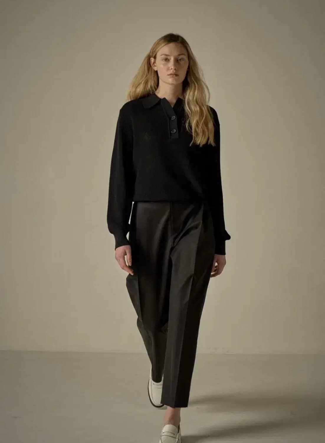 파사드패턴 라운드 코튼 팬츠 블랙 xs새상품 상품이미지2