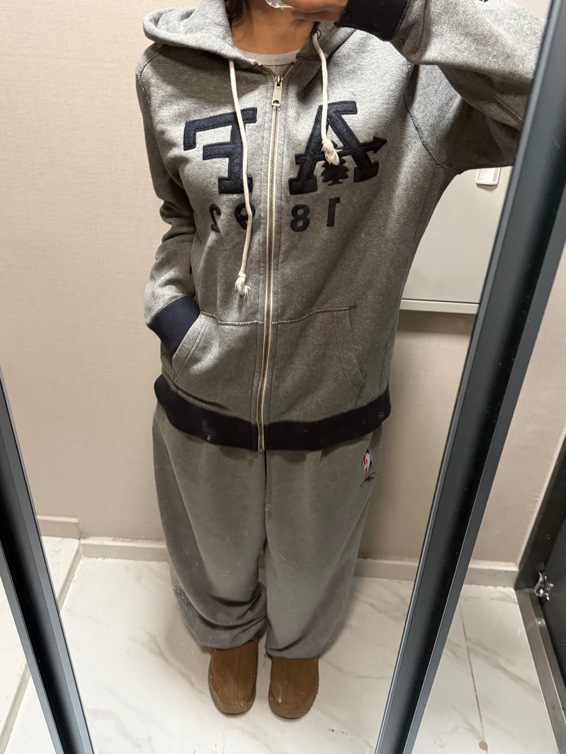 아베크롬비 그레이 후드집업 L 상품이미지1