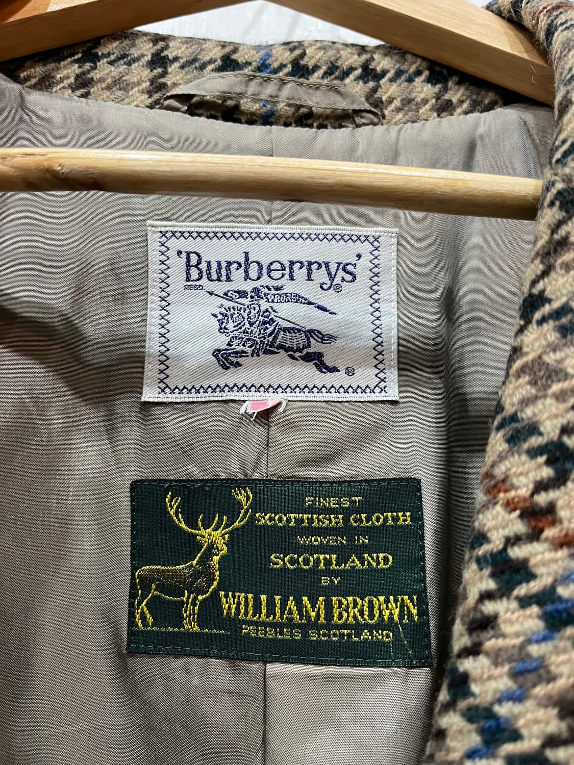 90s 버버리 윌리엄 브라운 하운드투스 울 자켓 우먼즈 상품이미지2