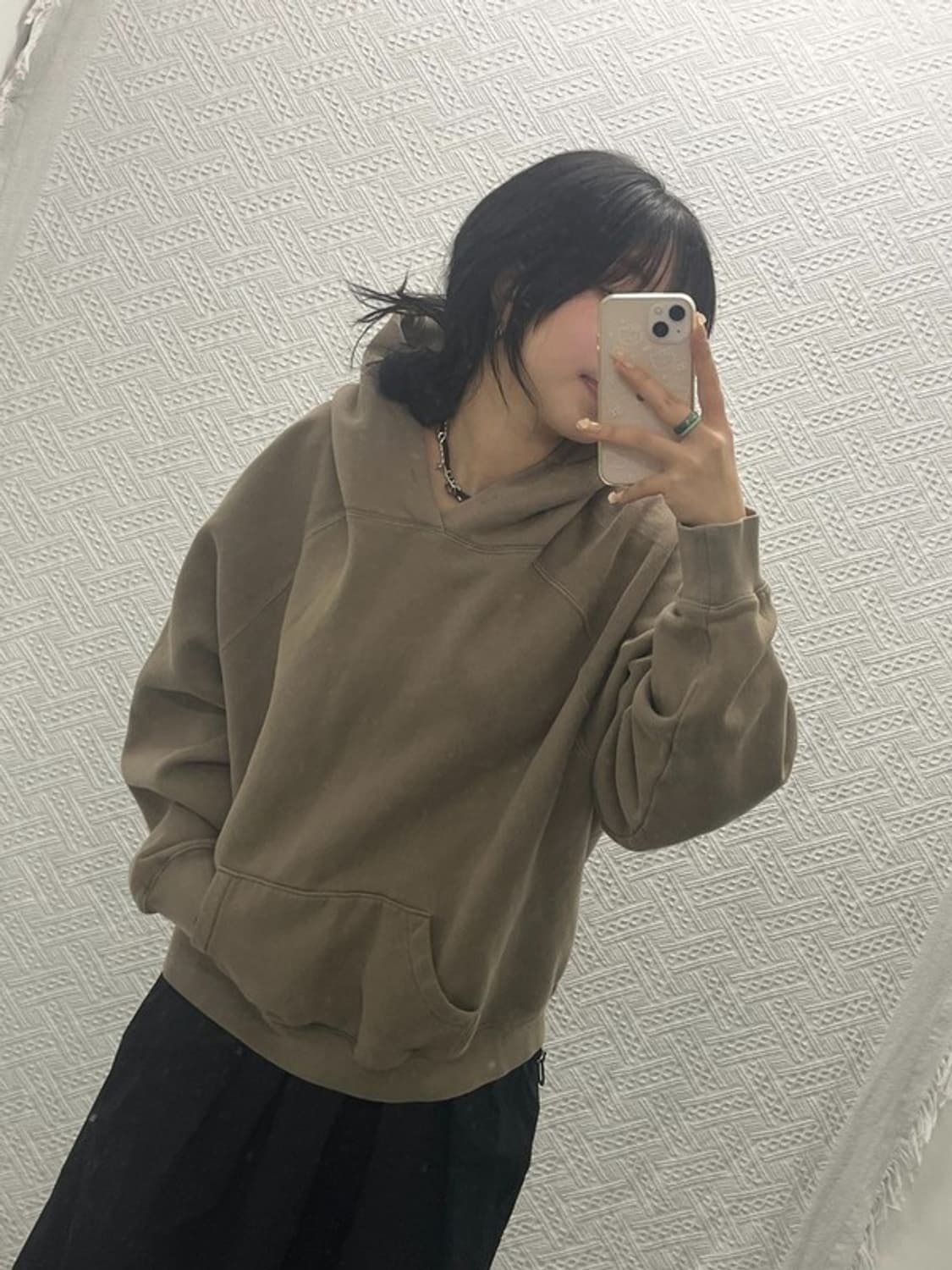 피어오브갓 에센셜 백로고 오버핏 기모 후드티 100 C06394 상품이미지1