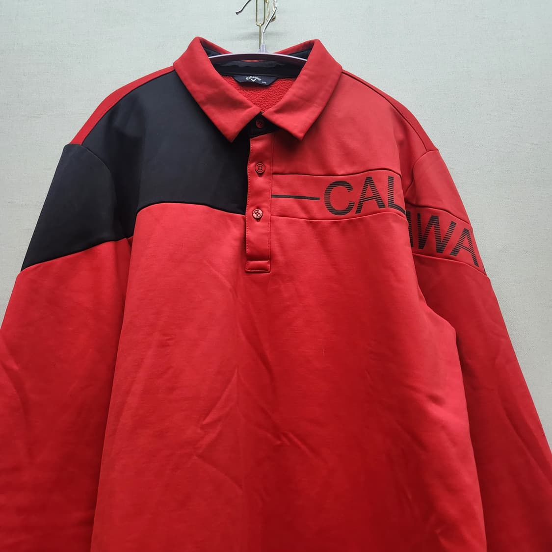 캘러웨이 레드/블랙 블록 카라 긴팔 105(L~XL) 상품이미지3