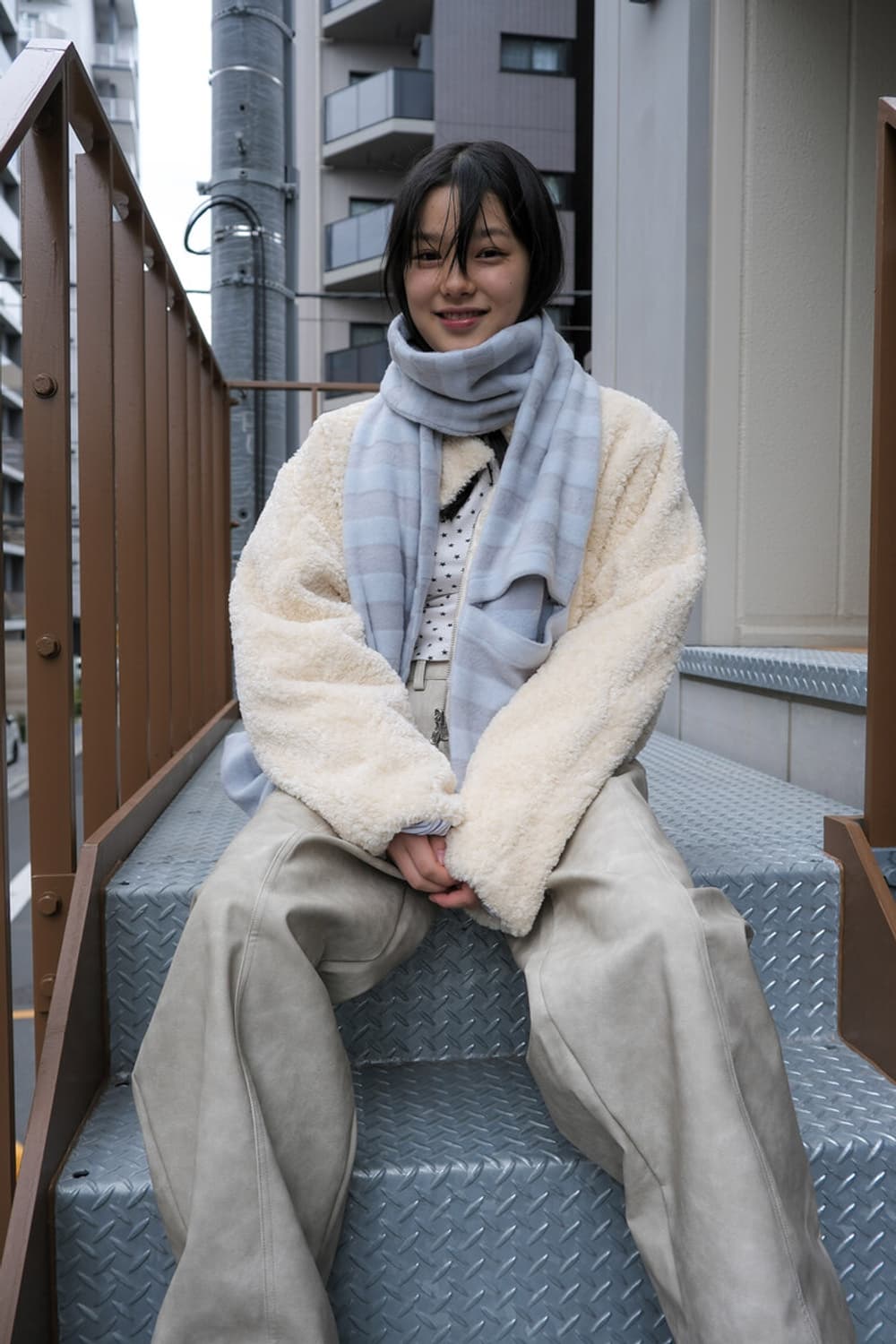 인앤양인하모니 브러쉬드 머플러 블루 상품이미지2