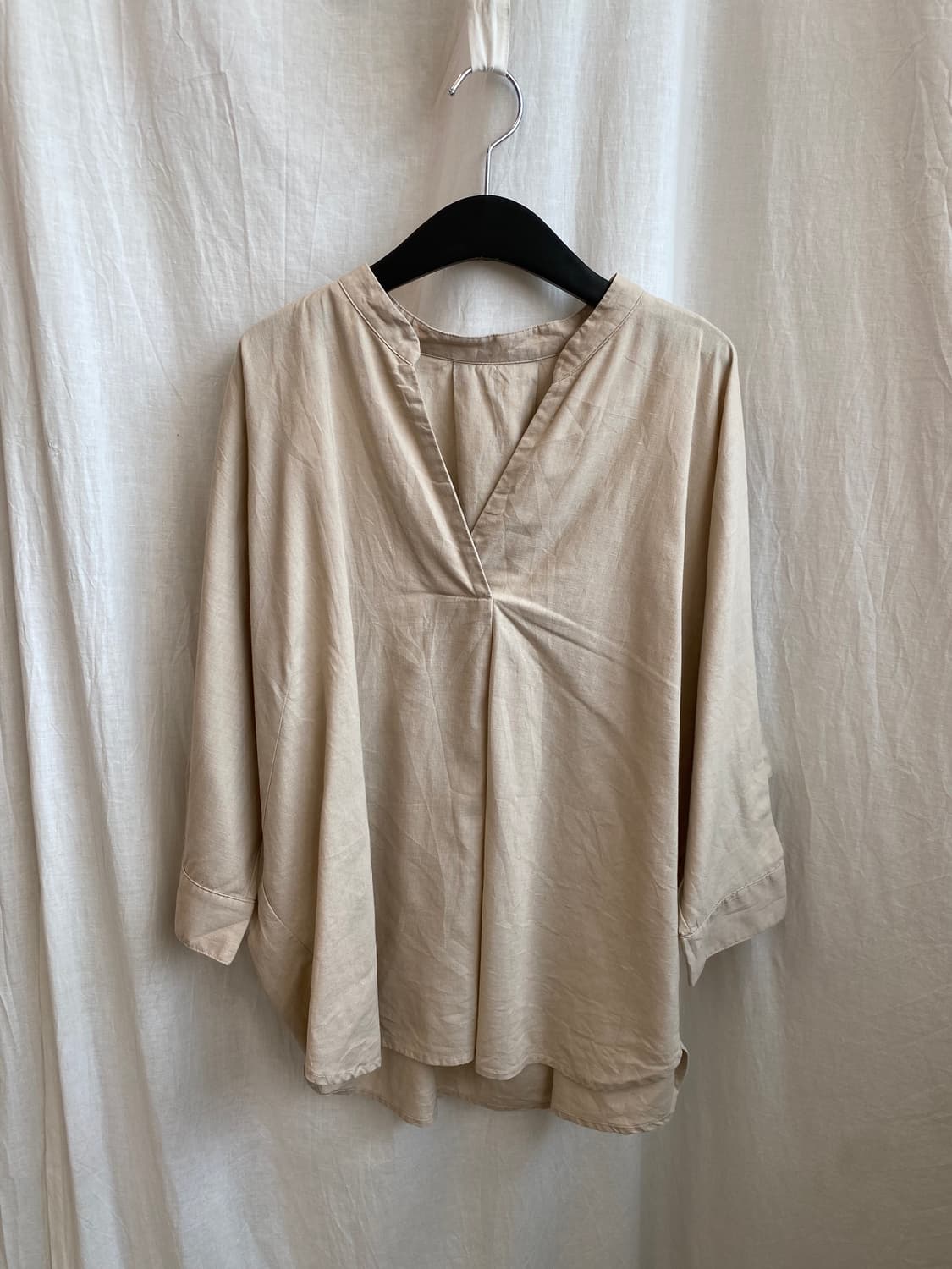 GU 린넨면혼방 7부블라우스(-66반) 상품이미지1