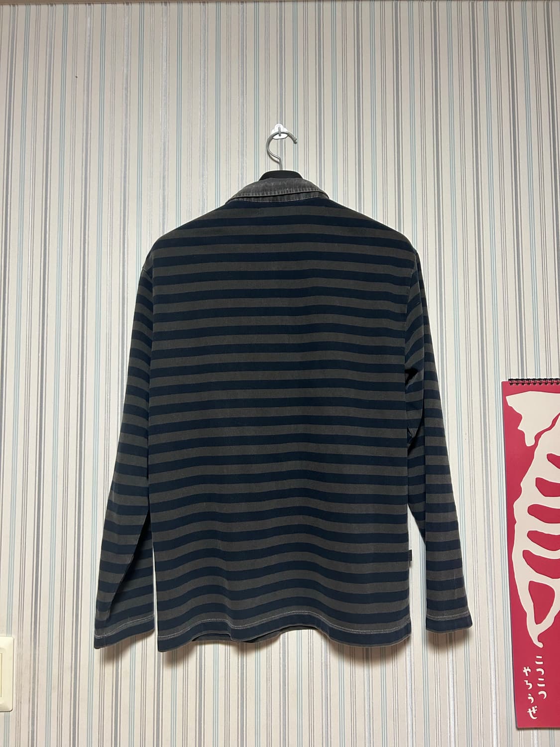 VTG 스트라이프 폴로 티셔츠 2 dyed blue 상품이미지3