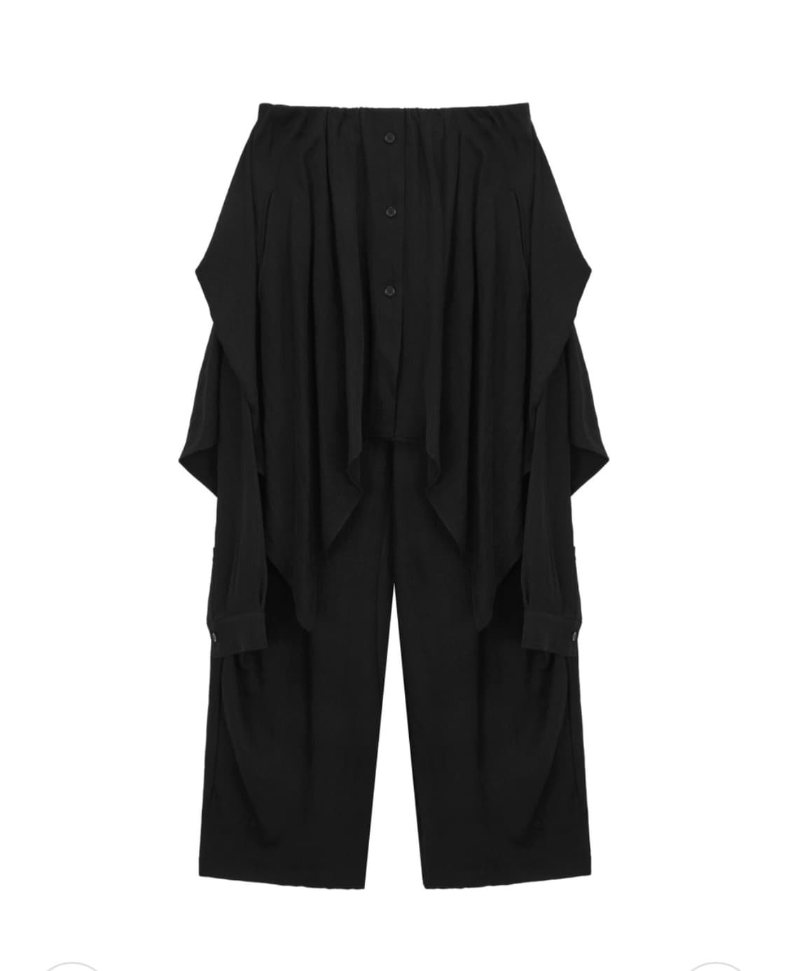 트리밍버드 셔츠 레이어드 팬츠 블랙 상품이미지3