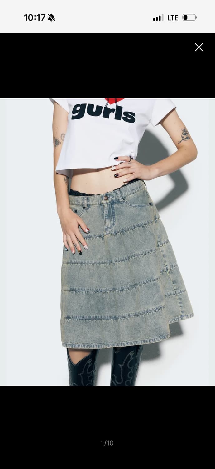 CALIE DENIM MIDI SKIRT BLUE 상품이미지1
