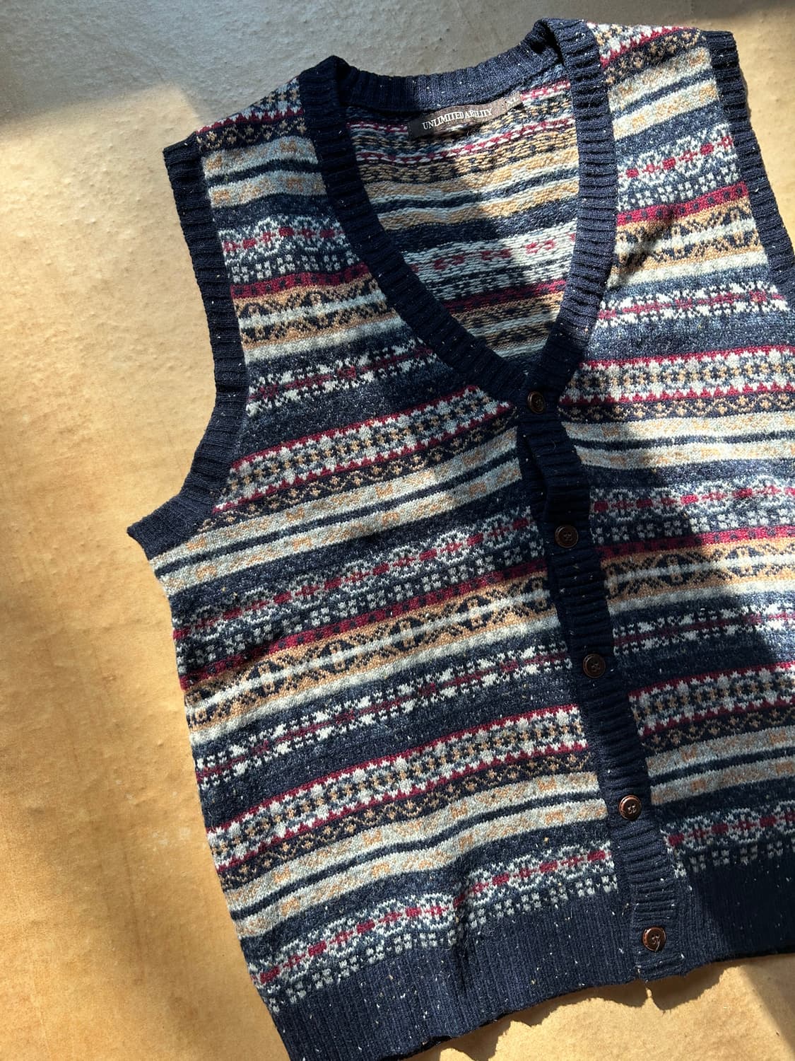 빈티지 페어아일 니트 베스트 상품이미지2