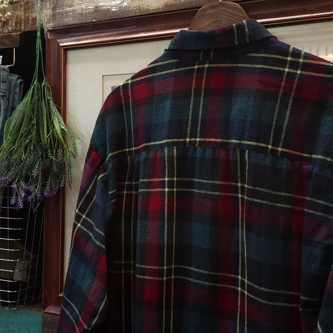 90s 아메리칸 빈티지 체크셔츠 플란넬 셔츠 워크셔츠 빅 체크 L 상품이미지9