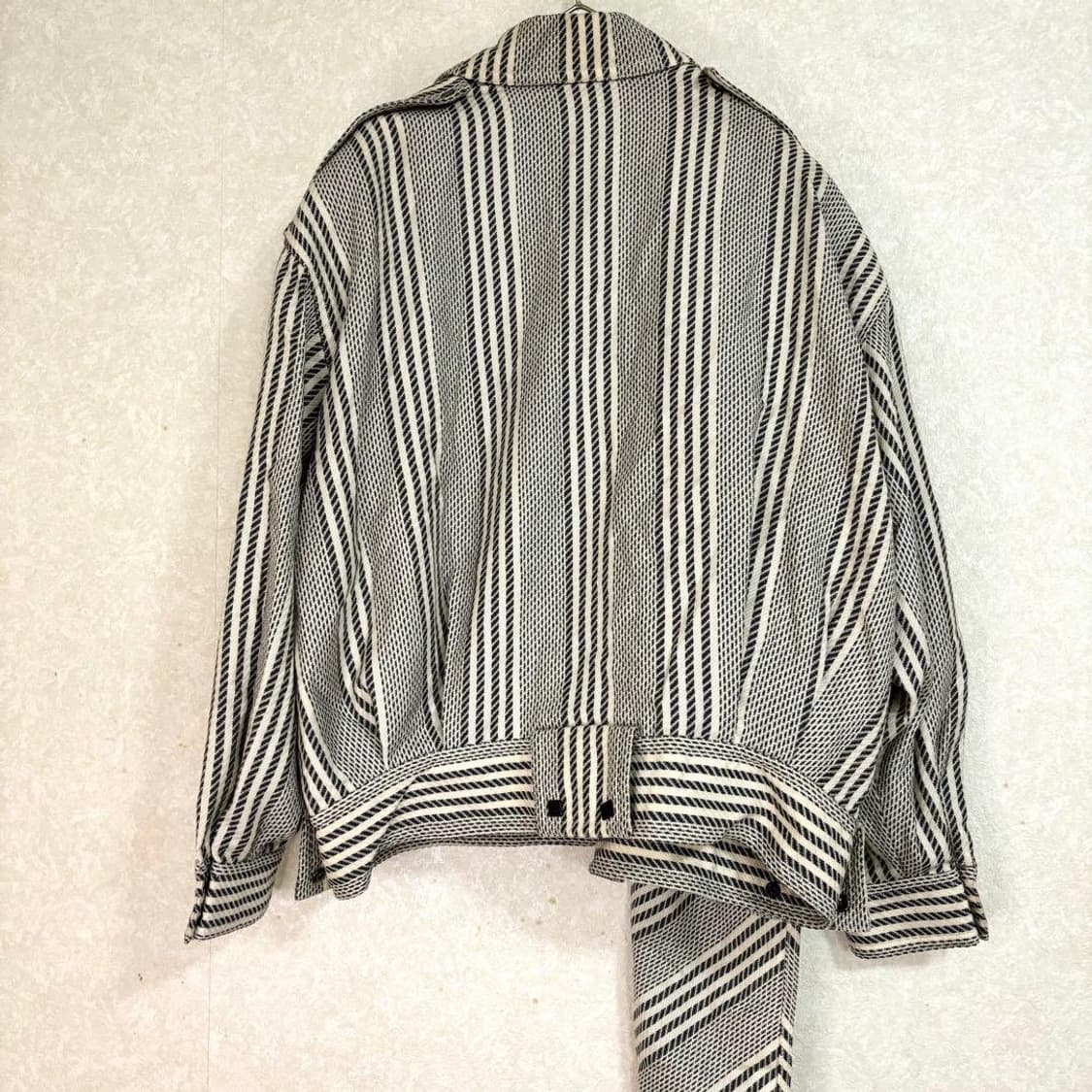 noriko kazuki 스트라이프 머플러 울 자켓 상품이미지4