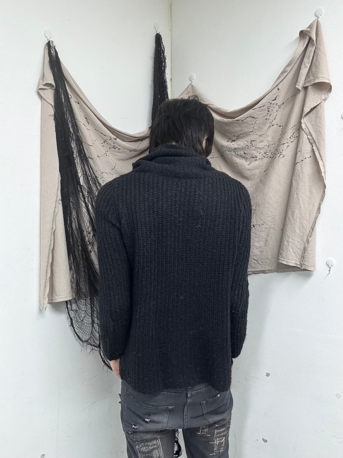 High Neck Layered Knit Sleeve 상품이미지3