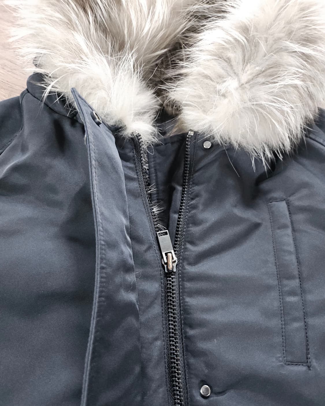 나이스클랍 후드 퍼 블랙 패딩 야상 점퍼 M 상품이미지5