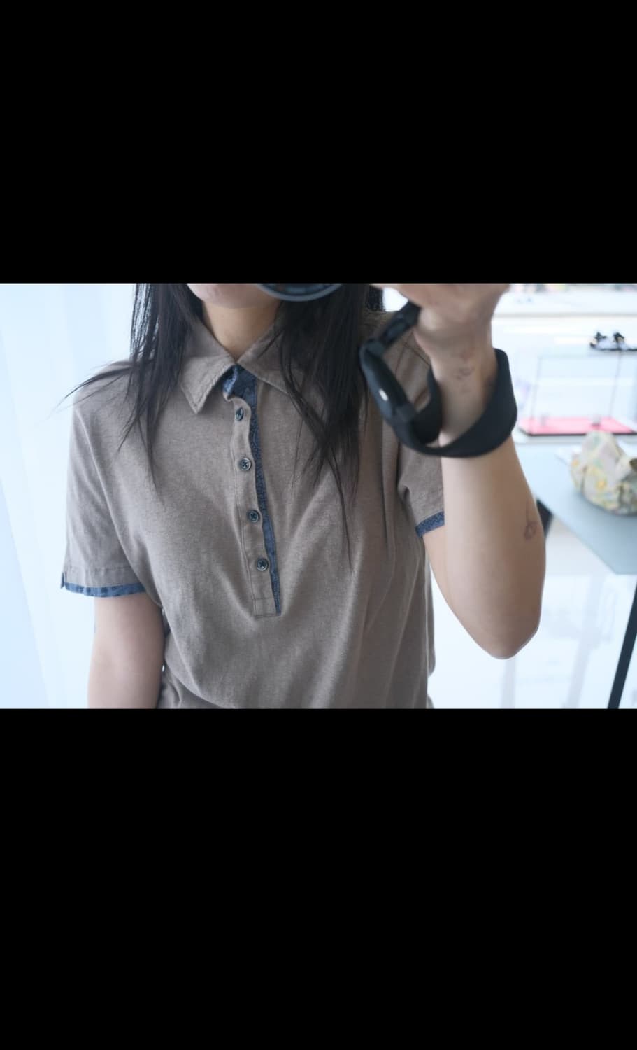 Denim layered polo shirt  상품이미지3