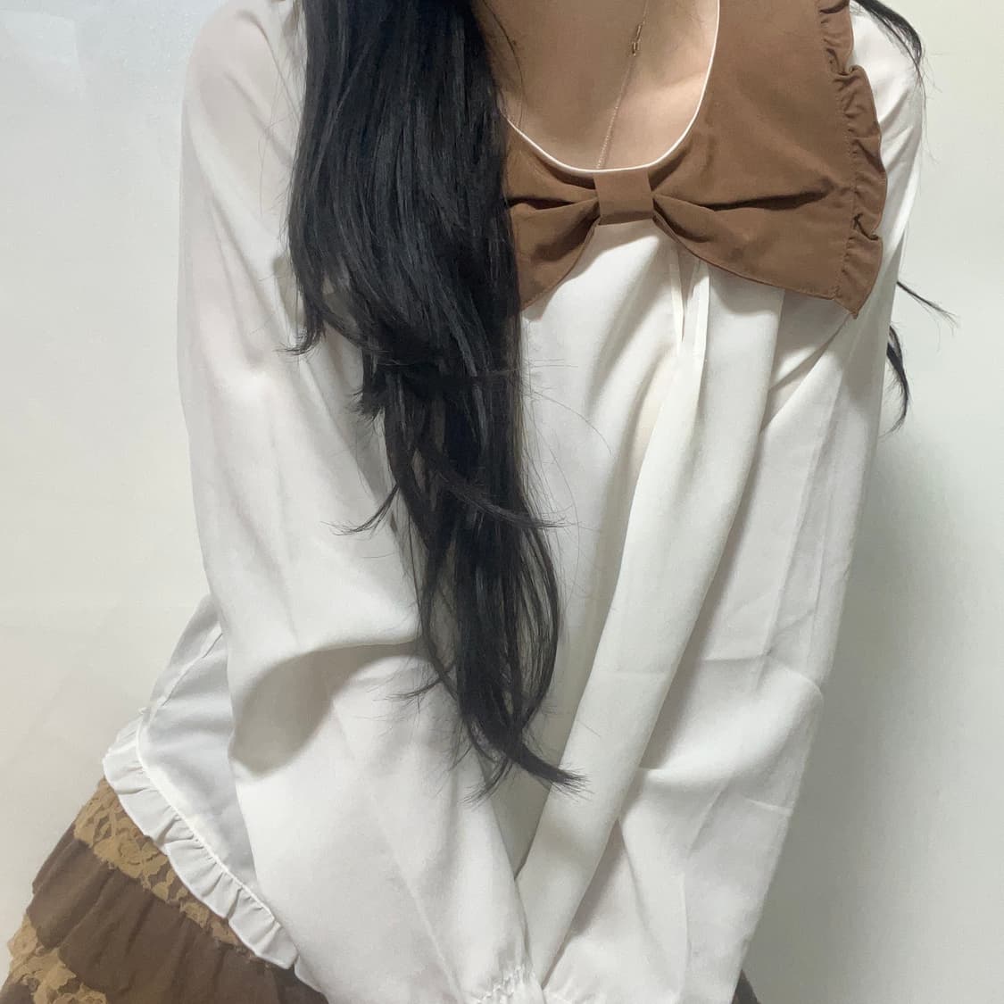 아마벨 라떼갸루 히메갸루 리본 블라우스 로걀탑 리즈리사빈티지엑시즈팜로리타 상품이미지3