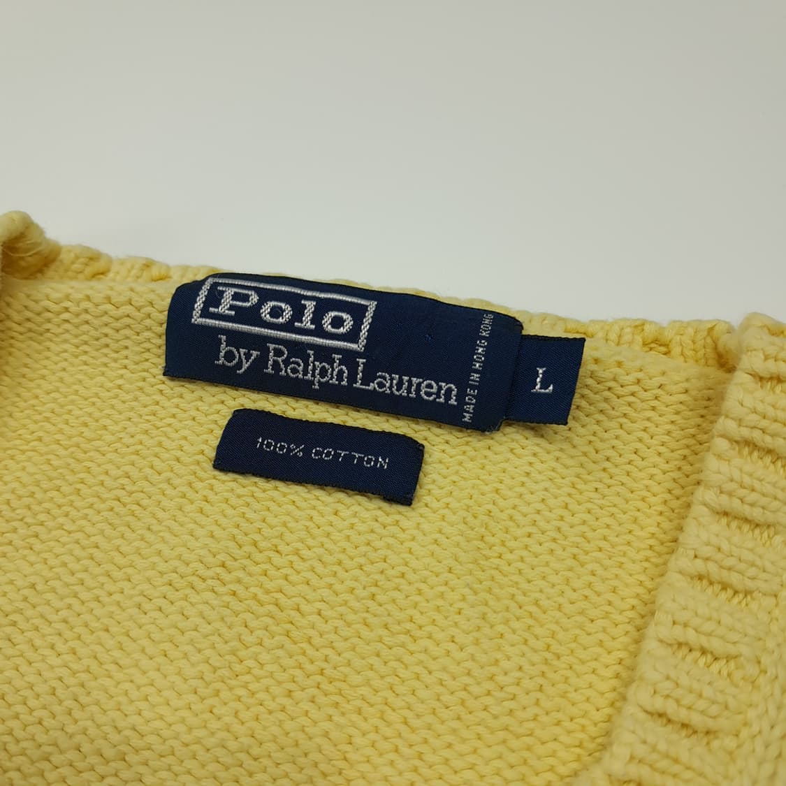 CL026 폴로 코튼 블루라벨 라이트옐로우 니트 베스트 상품이미지3