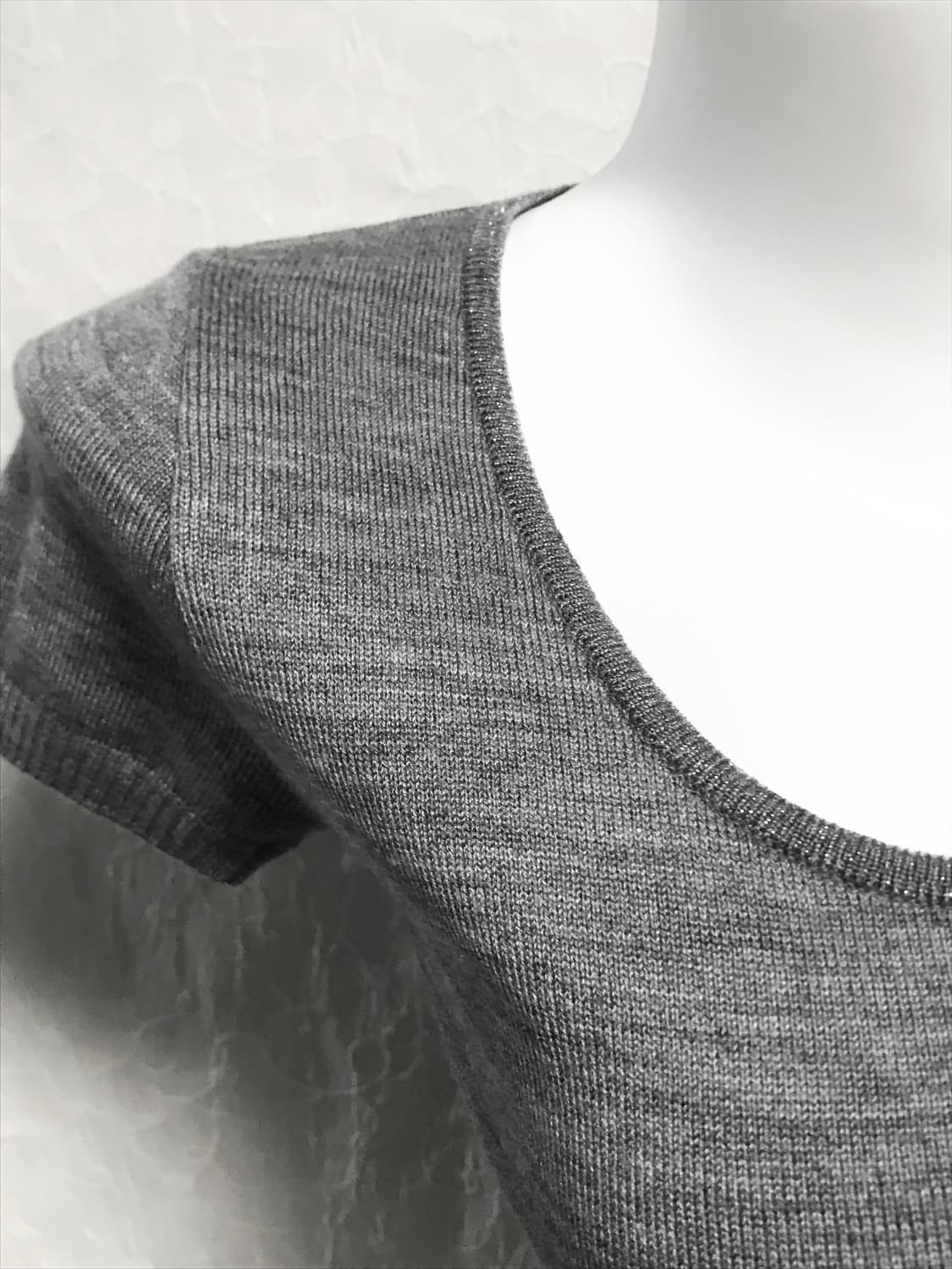 빈티지 니혼진 로걀 진주 포인트 반소매 니트 탑 상품이미지3