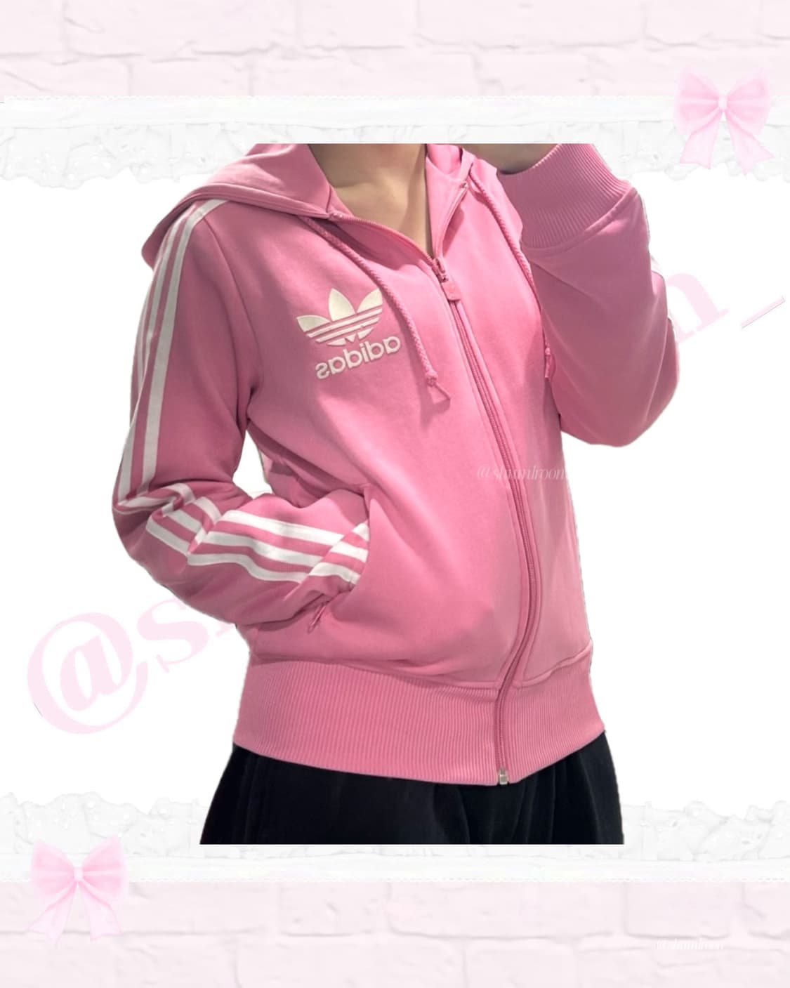 아디다스 후드플락 핑크 미소녀 져지 상품이미지2