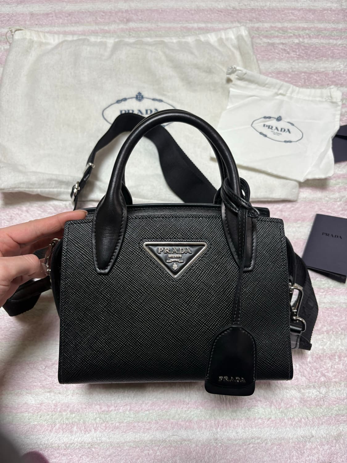 프라다 사피아노 탑 핸들 토트백/숄더백 1BA269 은장 이번주만 판매 상품이미지1