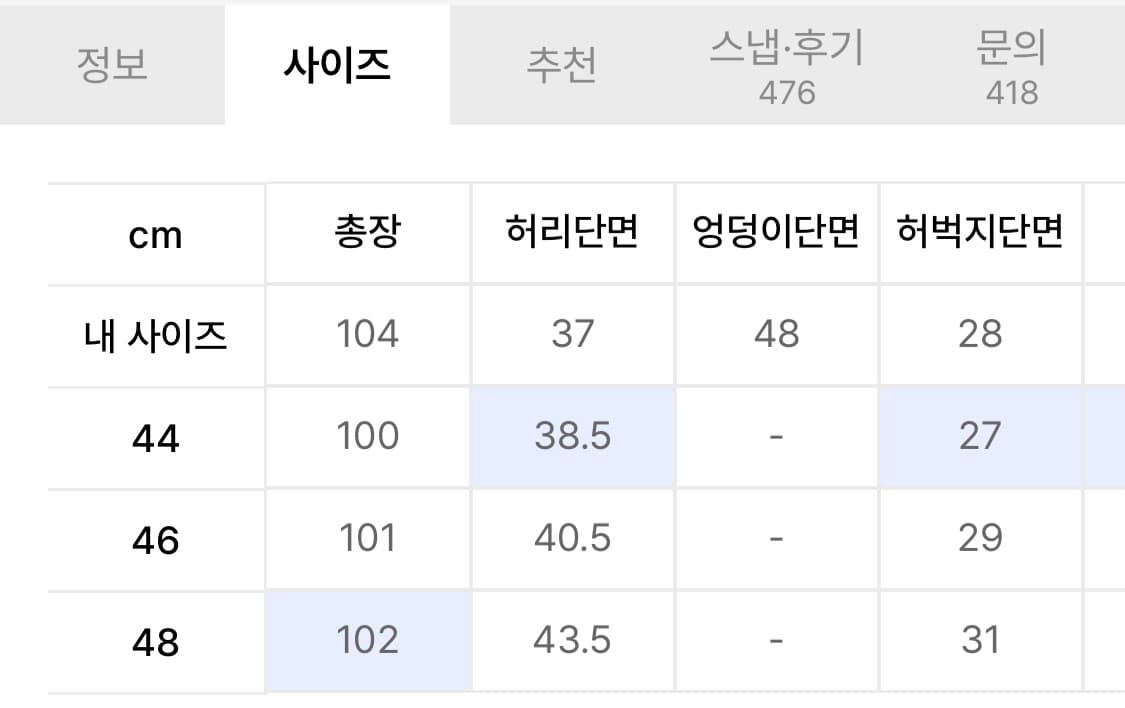 엘무드 테리 워시드 데님 팬츠 미들 블루 44 (세미플레어) 상품이미지3