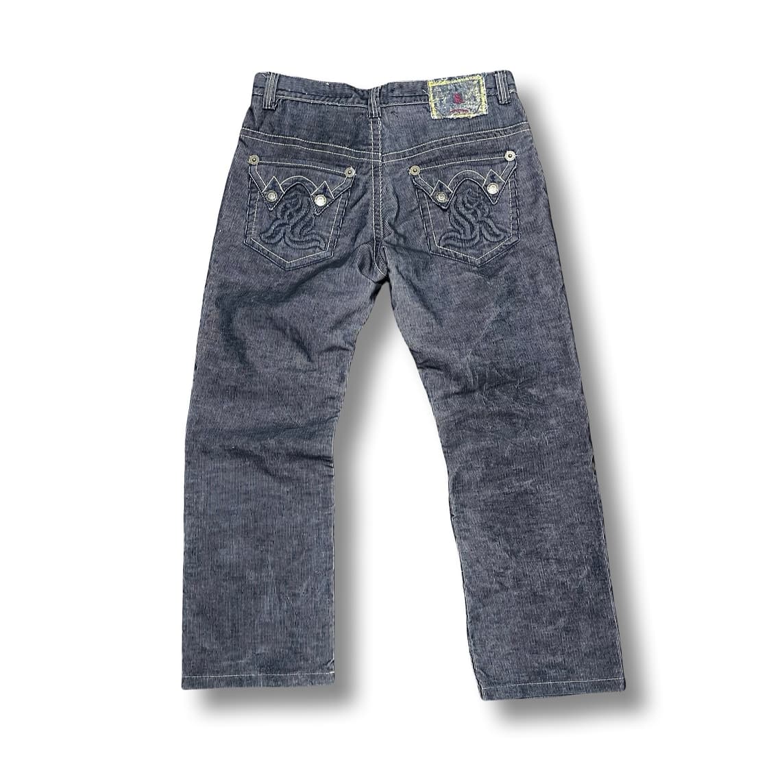 [37] JP빈티지 Kanji 칸지 스트라이프 코듀 데님팬츠 상품이미지1
