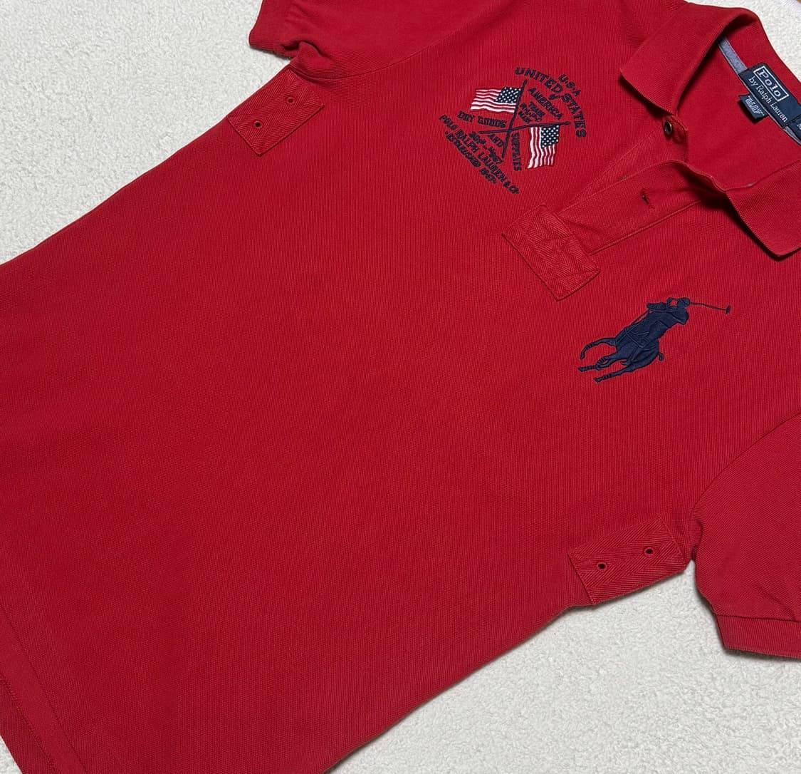 폴로 랄프로렌 빅포니 성조기 레드 네이비 반팔 상품이미지4