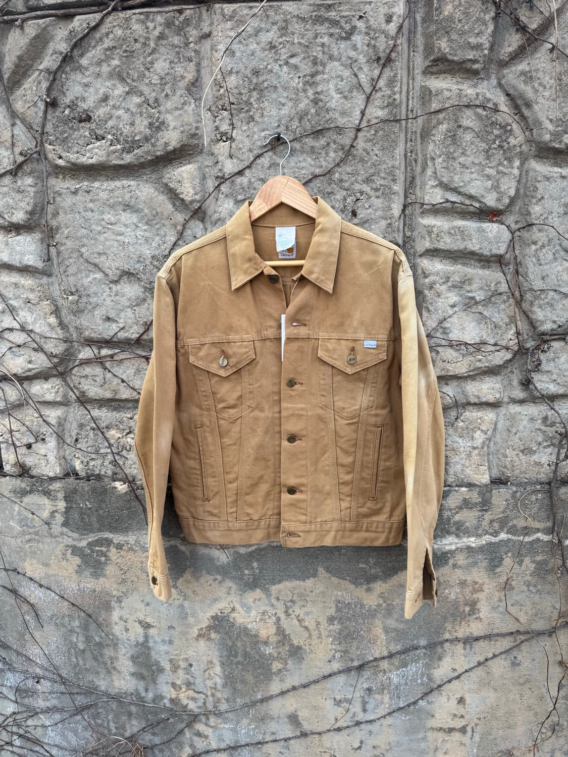 80s 칼하트 빈티지 캔버스 코튼 페이딩 트러커 자켓 42 상품이미지1