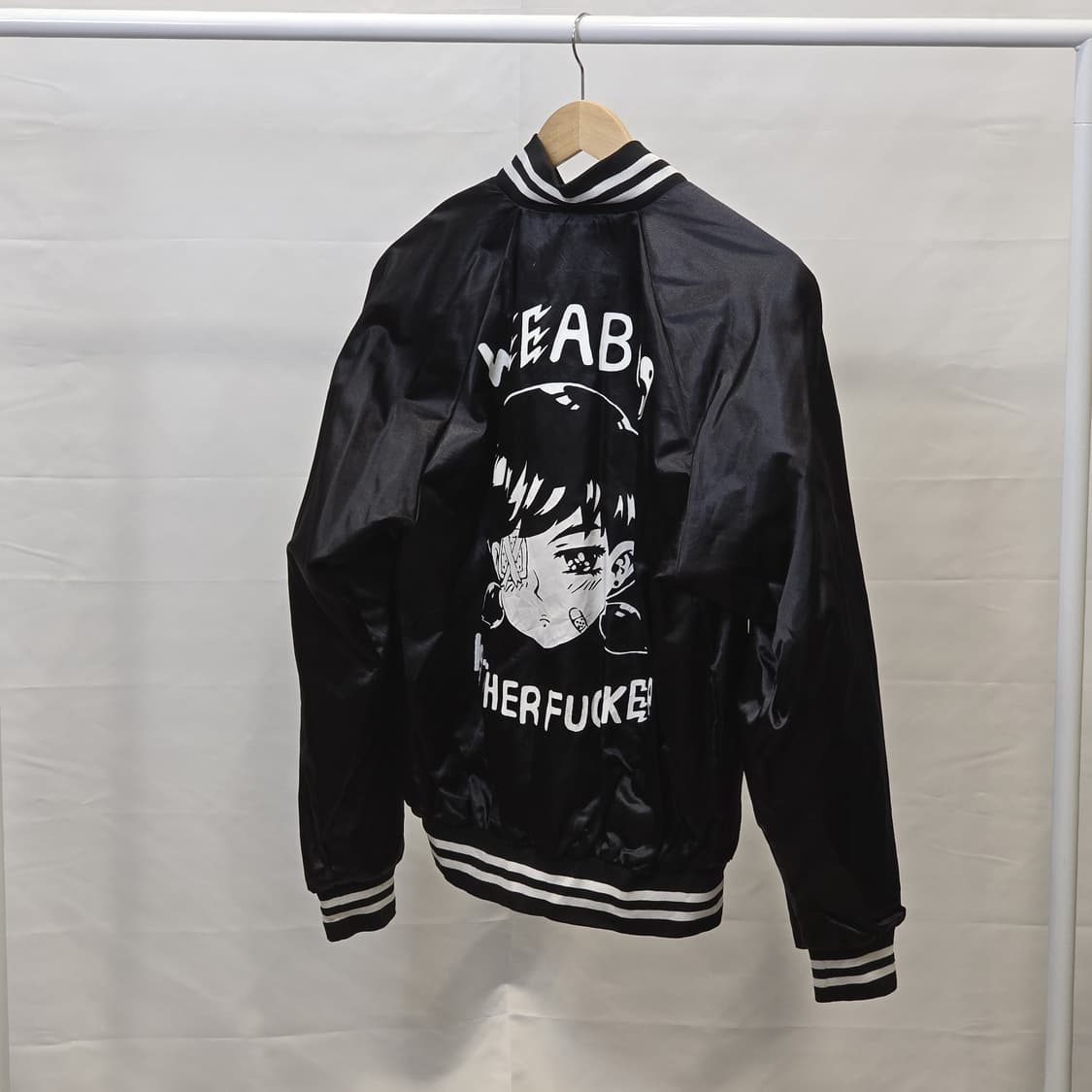 Augusta Sportswear 블랙 새틴 베이스볼 바시티 자켓 M 상품이미지2