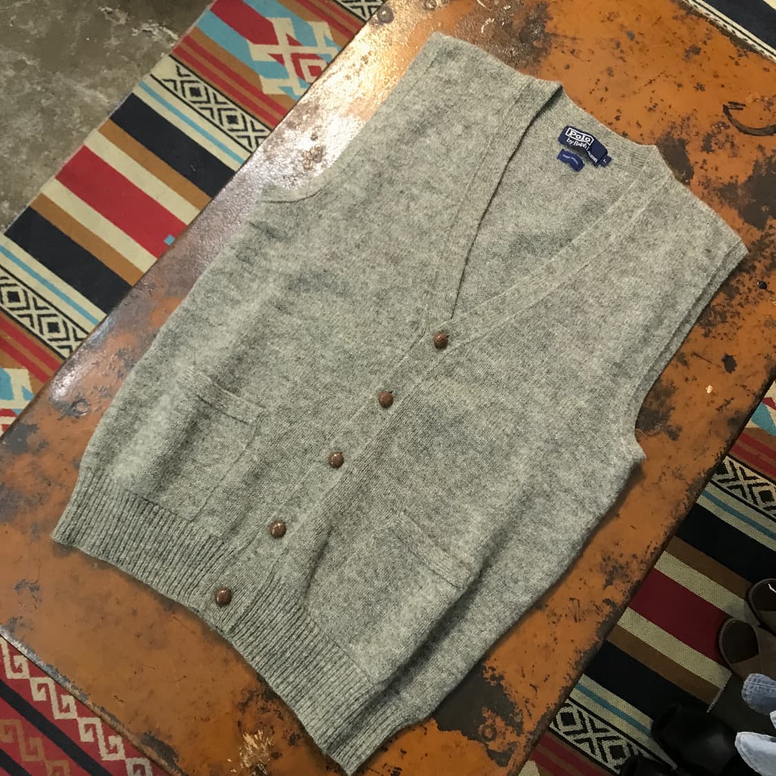 폴로랄프로렌 그레이 울 니트 베스트 남성 105 여성 오버핏 상품이미지2