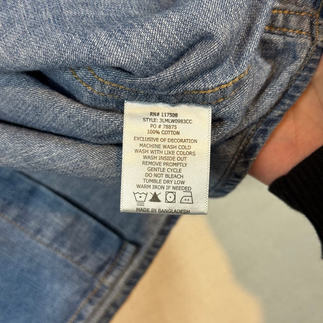 S) 리바이스 투포켓 워크 데님 셔츠 자켓 T버튼 타입 L61 상품이미지7