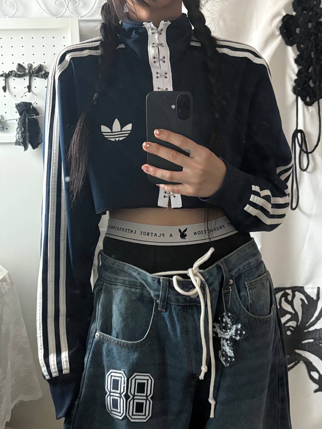 Adidas Navy Firebird Crop Jersey   상품이미지4