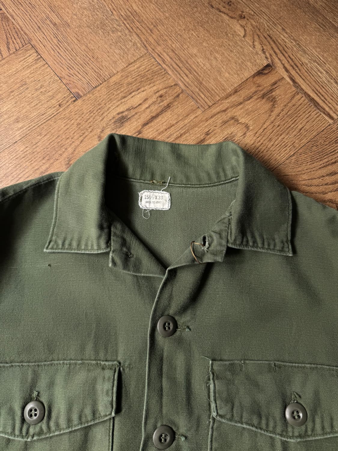 [M]70's 오리지널 U.S ARMY OG-107 밀리터리 셔츠 상품이미지2