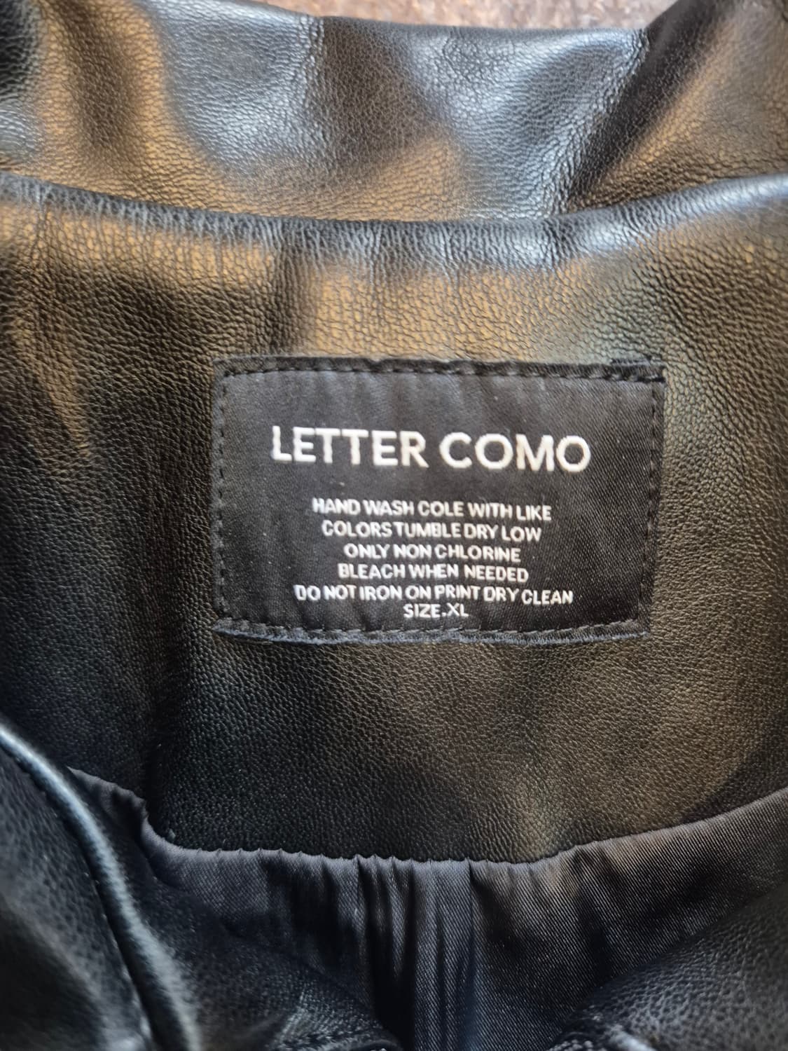 레터코모 블랙 레더 자켓 XL 사이즈 상품이미지2