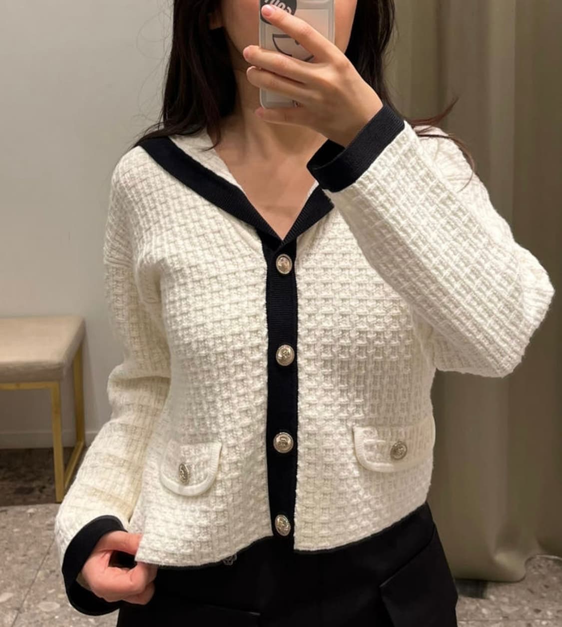 (새상품) 마쥬 세일러 가디건 에크루 상품이미지1