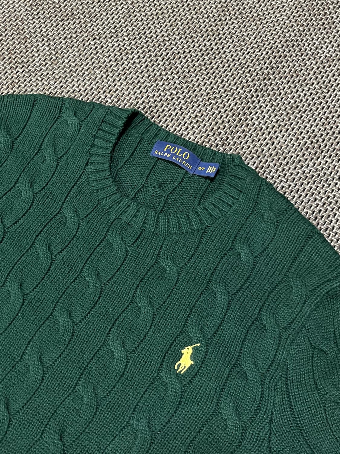 폴로 랄프로렌 그린 코튼 케이블 니트 상품이미지1