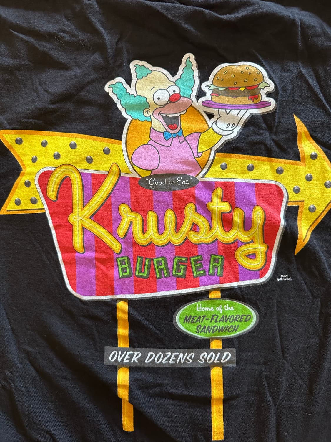 THE SIMPSONS '크러스티 버거' 양면 로고 블랙 티셔츠 - L 상품이미지6