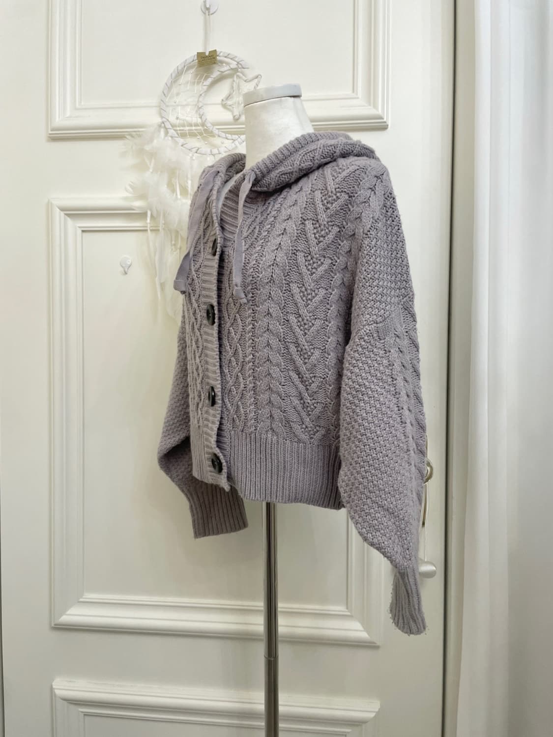 lavender loose twist hoodie cardigan 상품이미지2