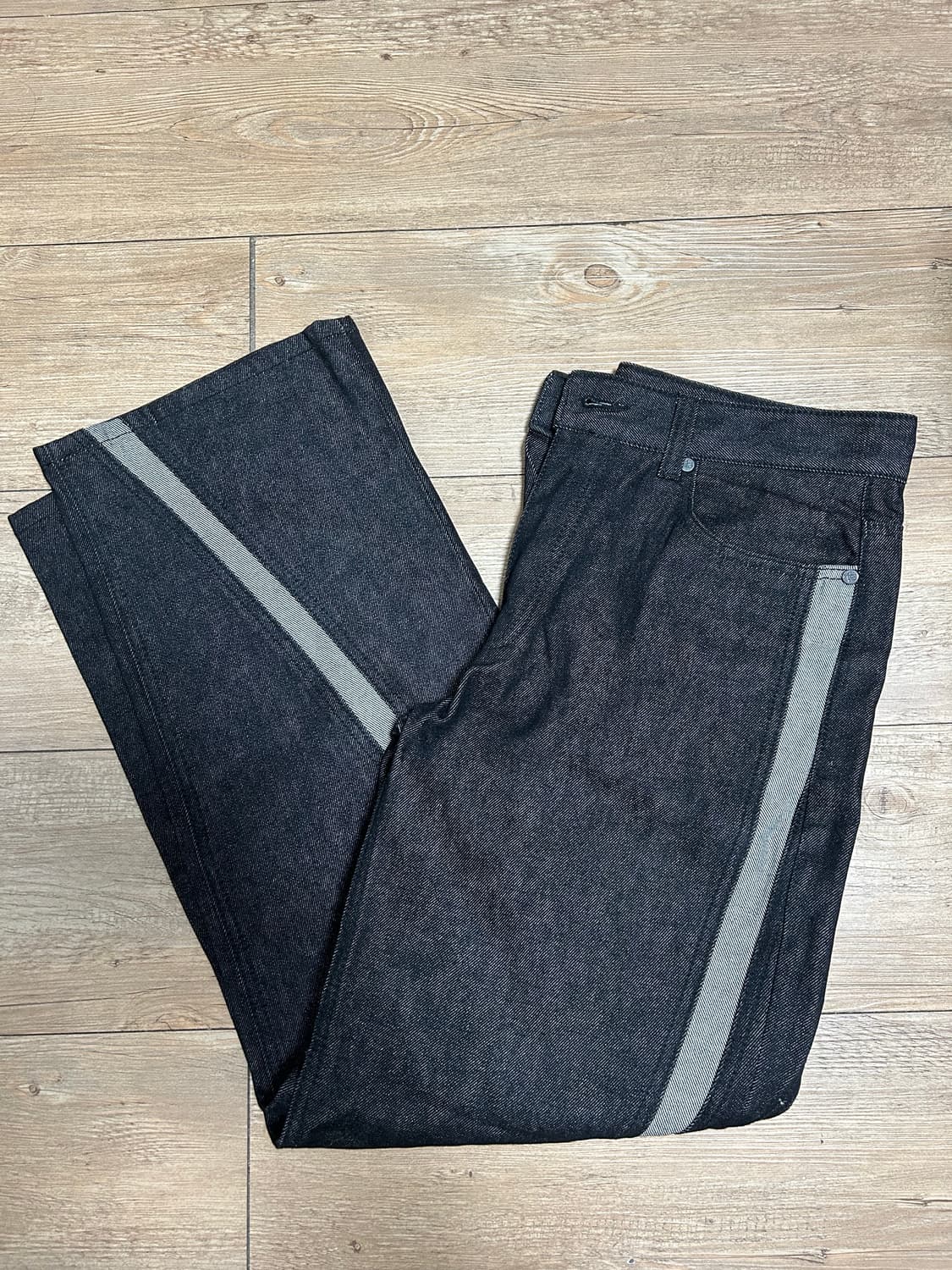 애드오프 WAVE CURL LINE WIDE DENIM PANTS BLA 상품이미지2