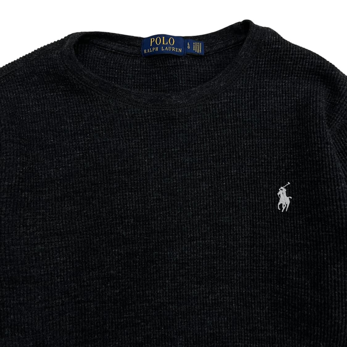폴로 랄프로렌 화이트포니 와플 차콜 롱슬리브 L 상품이미지4