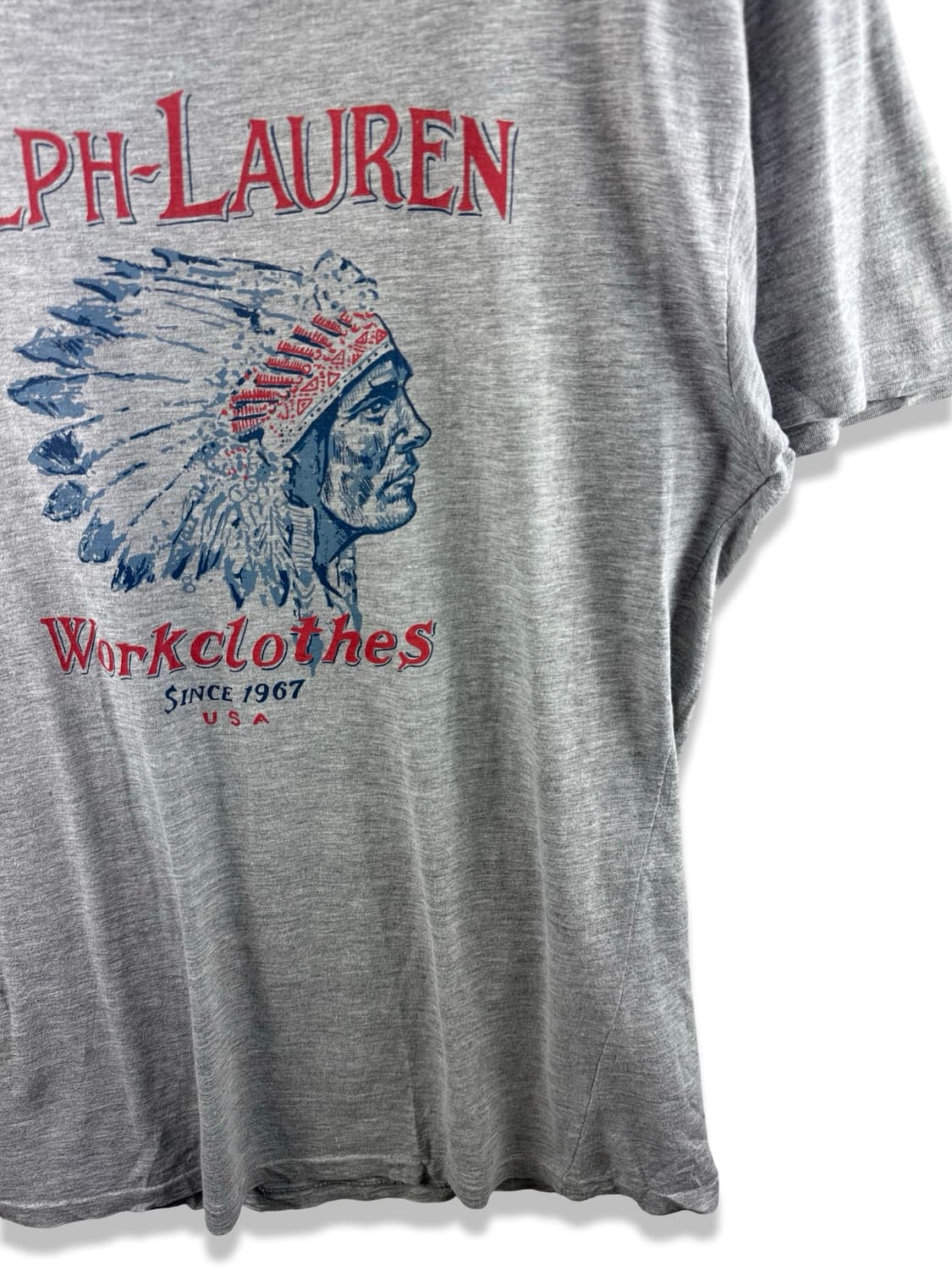 90S POLO USA MADE 싱글스티치 인디언 반팔티2468 상품이미지5